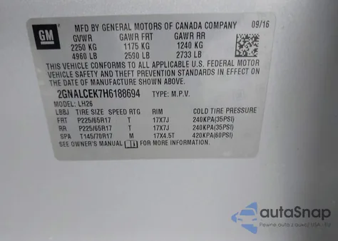 2017 Chevrolet Equinox Lt from USA, damaged, VIN 2GNALCEK7H6188694